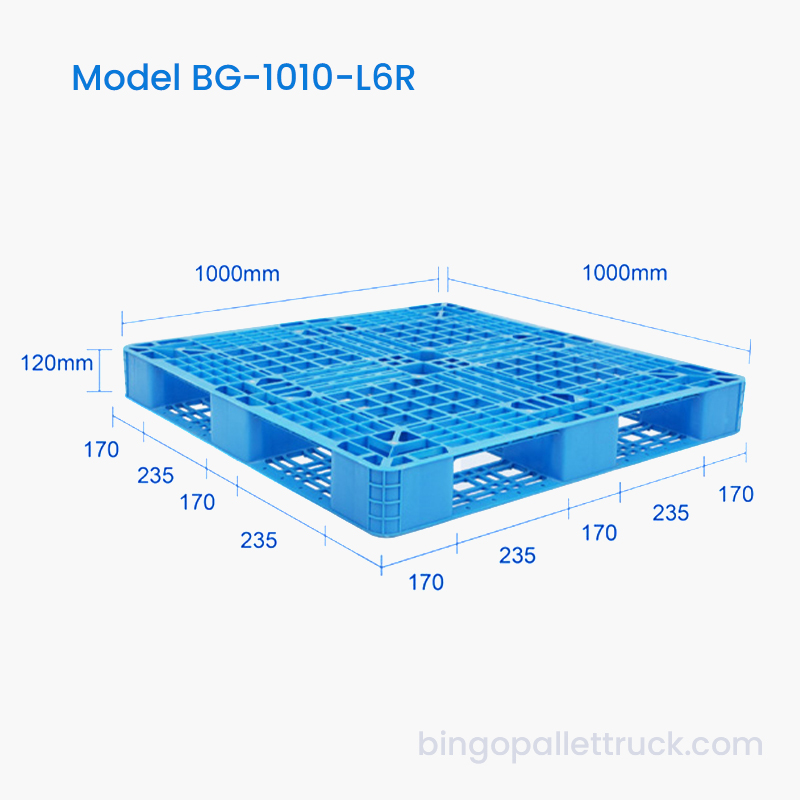 1000x1000mm Six Runner Plastpall Fabrikspris för lager