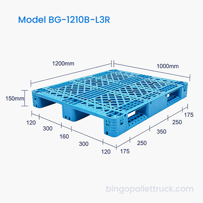 1200x1000mm Plastpall med stålförstärkning för lager