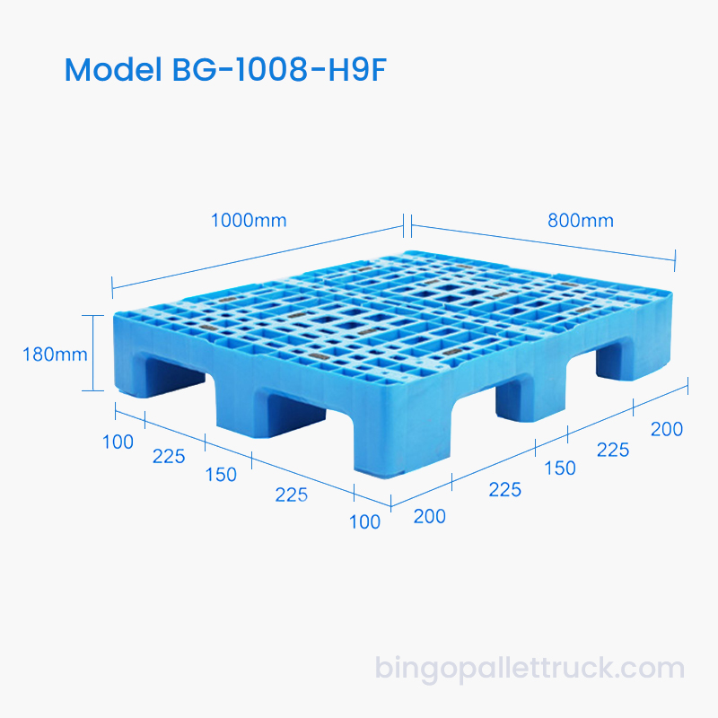 Högkapacitets 1000x800 mm kraftig plastpall för industriell logistik