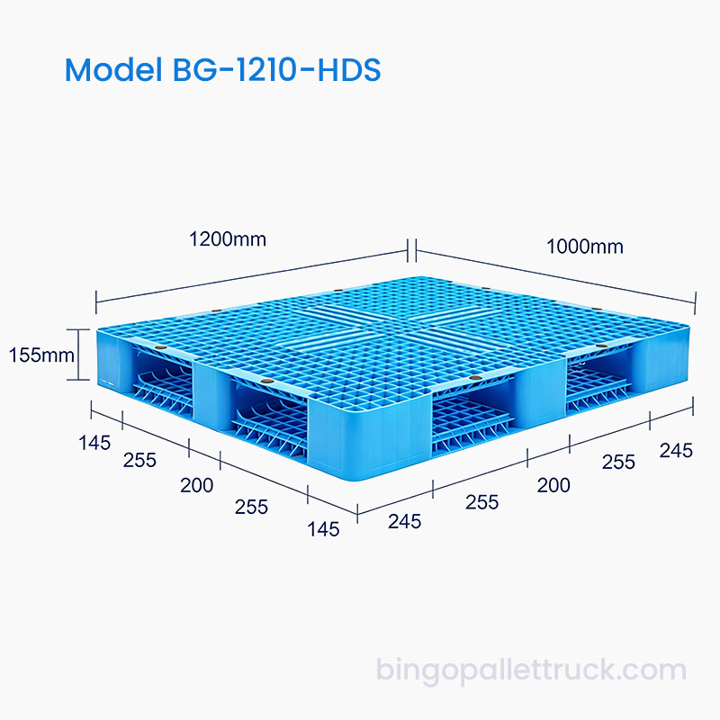 1200x1000mm Dubbelsidig plastpall för tung logistik