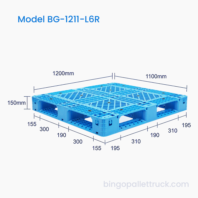 Miljövänlig återvinningsbar 1200x1100 mm plastpall för hållbar logistik