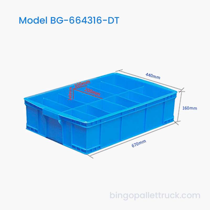 12-Compartment Dividable Plastic Tote for Retail Parts Management
