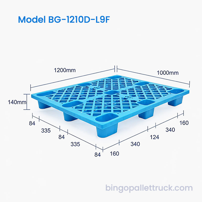 1200x1000mm plastpall med anti-slip rutyta för logistik