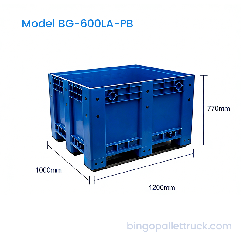 600L Heavy Duty solid plastpallbehållare för bulkmaterialhantering
