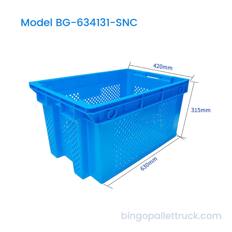 71L HDPE Stack and Nest Plastic Crate for Agriculture